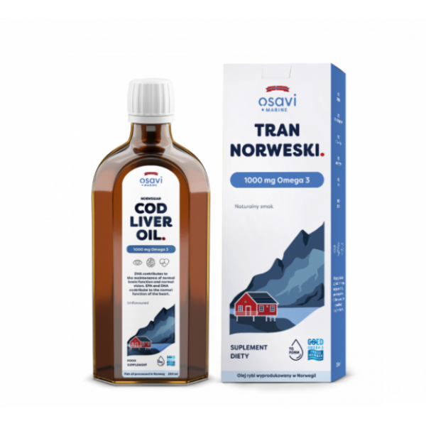 Tran Norweski 1000mg (Naturalny) 250ml