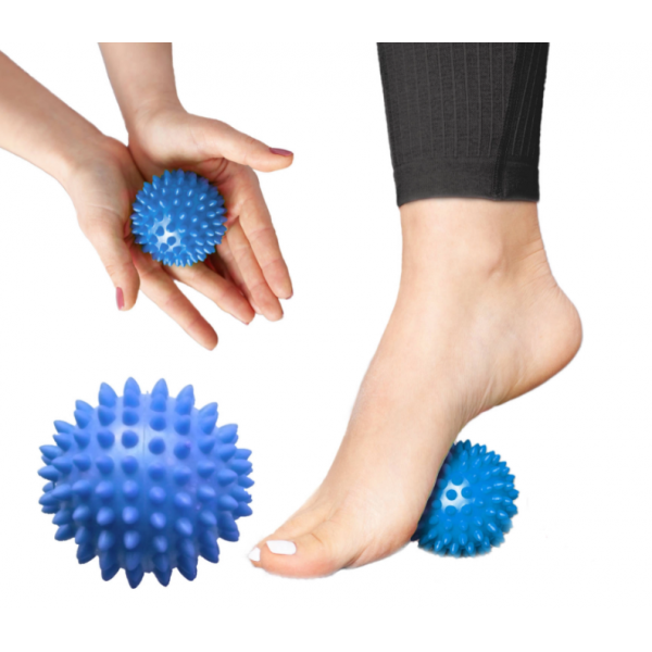 Piłka z kolcami do masażu SPIKE+ 8cm (niebieska)